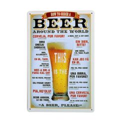 How to order a beer - metalen bord