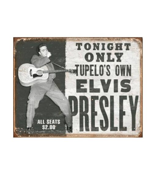 Elvis Presley tonight only - metalen bord