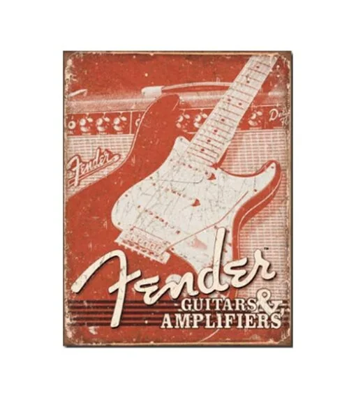 Fender gitaar - metalen bord