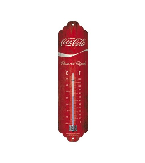 Thermometer binnen Coca Cola - metalen bord
