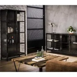 Vitrinekast metaal Seattle 2 deuren