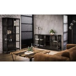 Dressoir industrieel Brian metaal 4 deurs