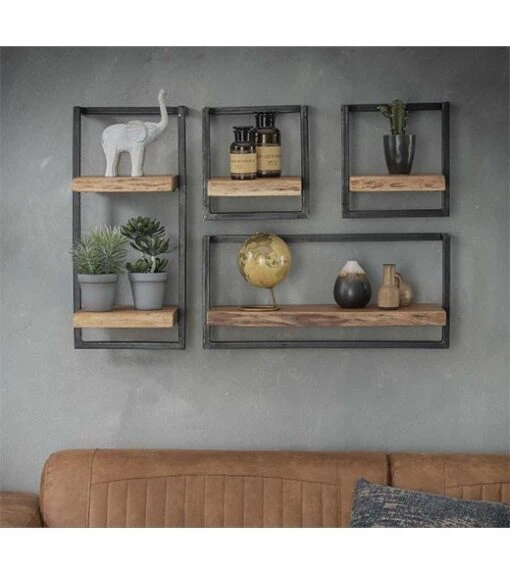 Wandplank hout Stockton set van 4