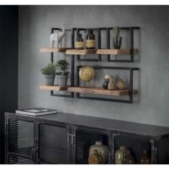 Wandplank hout Stockton set van 4