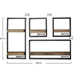 Wandplank hout Stockton set van 4