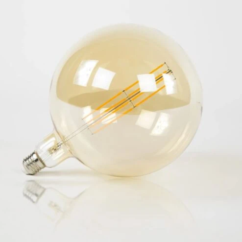 Kooldraad LED E27 lichtbron bol - Amberkleur, 20cm