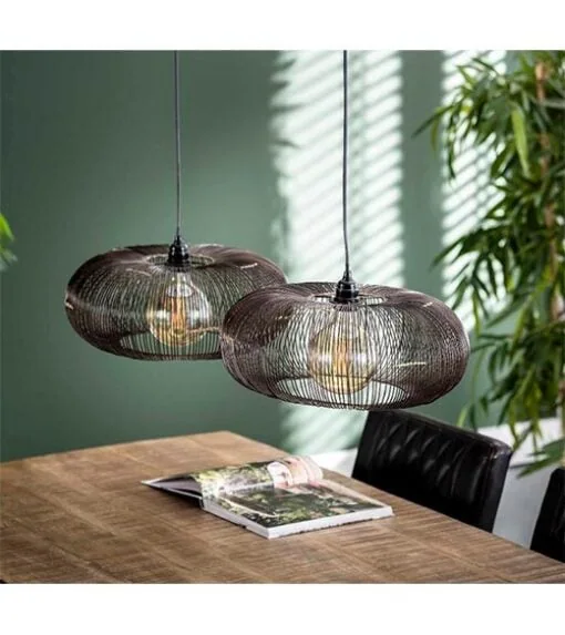 Conli 2-lichts hanglamp koper