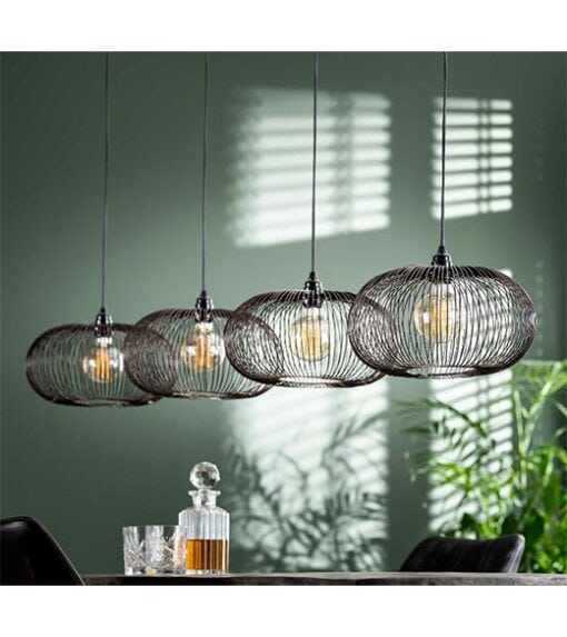 Conli 4-lichts hanglamp zwart