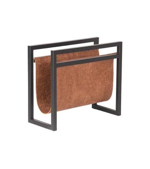 Tijdschriftenhouder Mino cognac leer