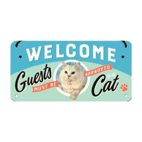 Guests must be approved - metalen bord