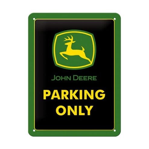 John Deere logo parking only - metalen bord