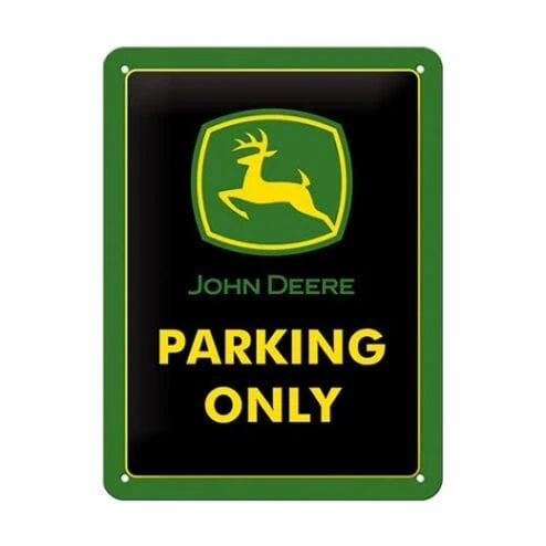 John Deere logo parking only - metalen bord