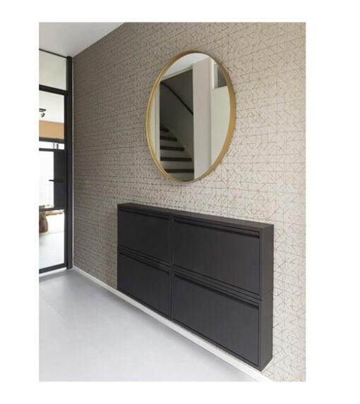 Pippen industrieel schoenenkast 1 lade zwart metaal