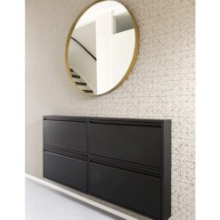 Pippen industrieel schoenenkast 1 lade zwart metaal