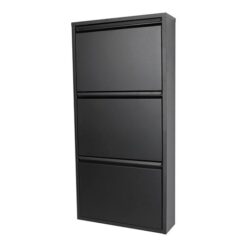 Pippen industrieel schoenenkast 3 lade zwart metaal