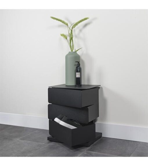 Rodman industrieel schoenenkast 3 lade zwart metaal