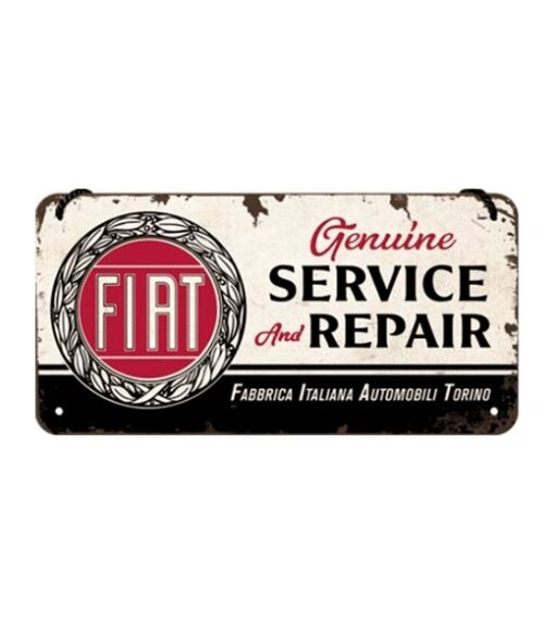 Fiat service and repair - metalen bord