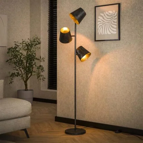 Kenan 3-lichts vloerlamp industrieel