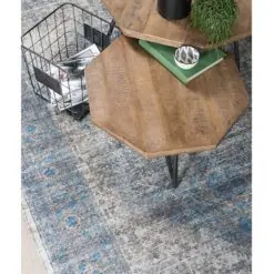 Hoomay vloerkleed vintage rechthoek groen/blauw