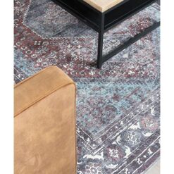 Hoomay vloerkleed vintage rechthoek rood/blauw