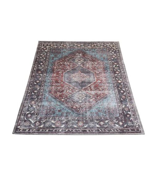 Hoomay vloerkleed vintage rechthoek rood/blauw