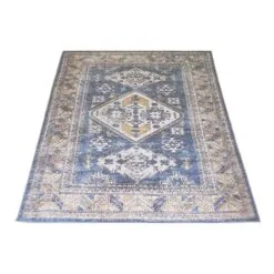Zareen vloerkleed vintage rechthoek blauw 2