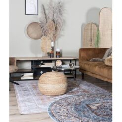 Zareen vloerkleed vintage rond blauw 3