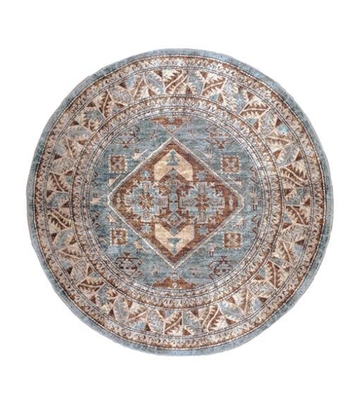 Zareen vloerkleed vintage rond blauw 3