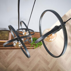 Bellamy 3 lichts hanglamp industrieel getrapt