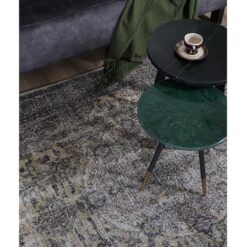 Omid vloerkleed vintage rechthoek Antraciet/ groen