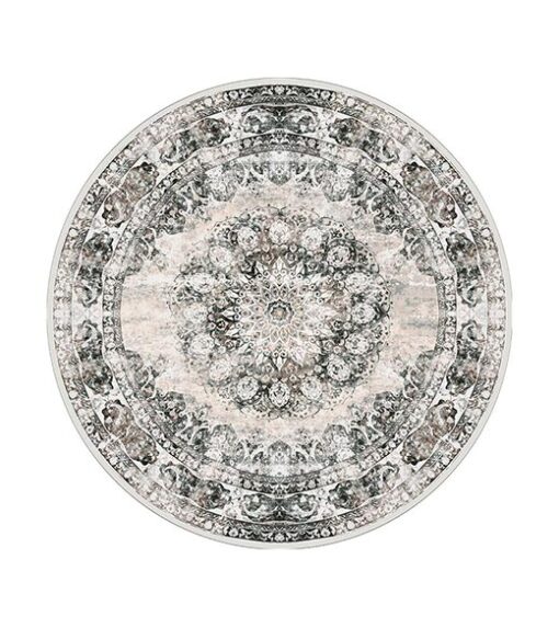 Parandis vloerkleed vintage rond Antraciet