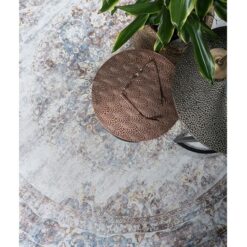 Parandis vloerkleed vintage rond taupe
