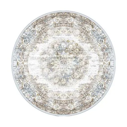 Parandis vloerkleed vintage rond taupe