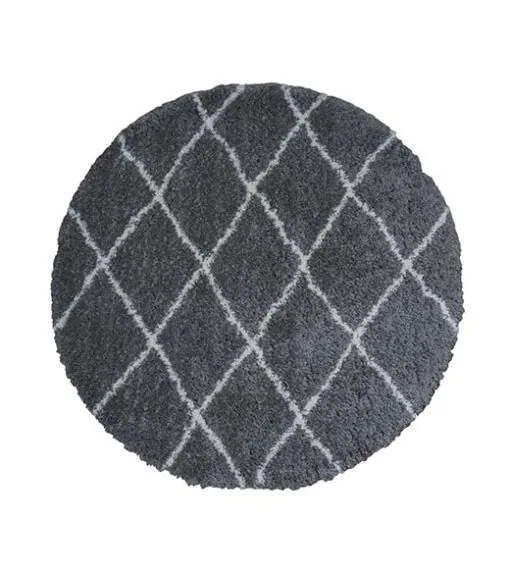 Michael vloerkleed hoogpolig rond grijs