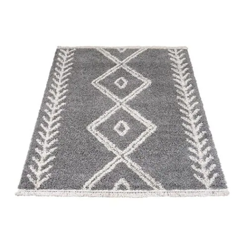 Rahul vloerkleed hoogpolig rechthoek grijs