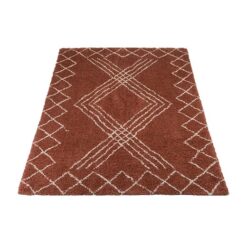 Tano vloerkleed hoogpolig rechthoek terra