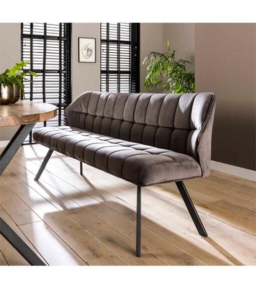 Kelly eetkamerbank velvet antraciet
