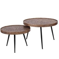 Loavie salontafelset van 2 industrieel brons
