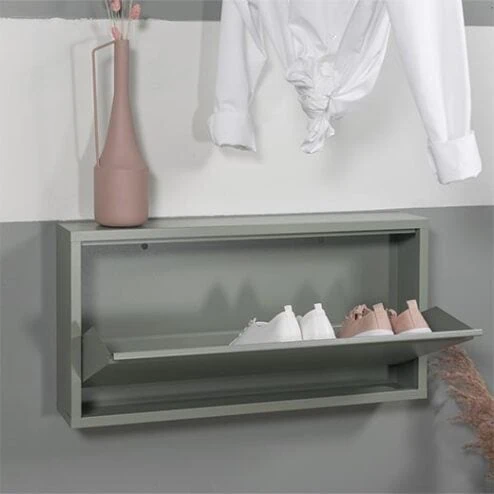 Pippen industrieel schoenenkast 1 lade groen metaal