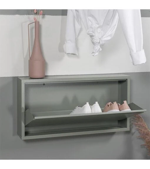 Pippen industrieel schoenenkast 1 lade groen metaal