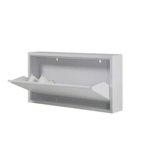 Pippen industrieel schoenenkast 1 lade wit metaal