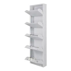 Pippen industrieel schoenenkast 5 lade wit metaal