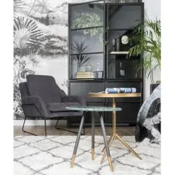 Romy vitrinekast industrieel zwart 120cm