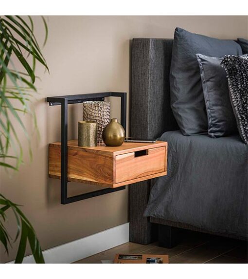 Sonic houten nachtkastje industrieel 44cm