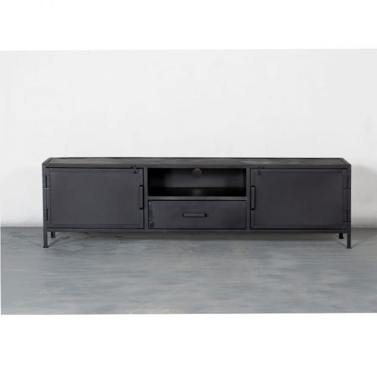Trevor tv meubel industrieel zwart metaal 200cm/240cm