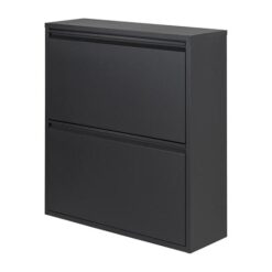 Pippen industrieel schoenenkast 2 vakken zwart metaal