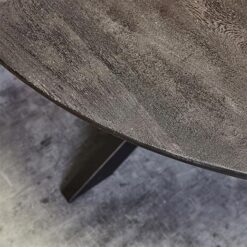 Morada eettafel industrieel rond mangohout zwart