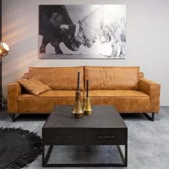 Scandi salontafel industrieel visgraat zwart