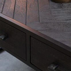 Scandi salontafel industrieel visgraat zwart