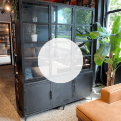 Olaf vitrinekast 160 cm zwart